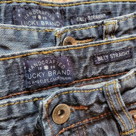 x2 LUCKY BRAND Boys Billy Straight Cotton Denim Jeans Light+Dark Wash✨️Youth 10 - Picture 3 of 15